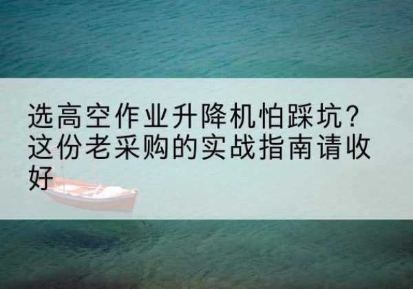 怀安高空作业升降机厂家推荐-选高空作业升降机怕踩坑？这份老采购的实战指南请收好